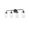 Z-Lite Delaney 4 Light Vanity, Matte Black & Clear 471-4V-MB - alternate 3